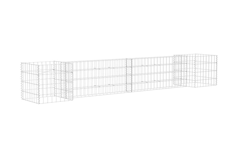 Planteringsgabion H-formad stål 260x40x40 cm - Silver - Utemöbler - Övrigt utemöbler - Tillbehör - Staket & grindar