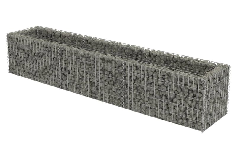 Planteringsgabion upphöjd galvaniserat stål 270x50x50 cm - Silver - Utemöbler - Övrigt utemöbler - Tillbehör - Staket & grindar