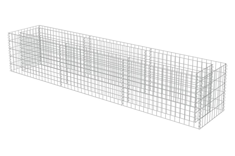 Planteringsgabion upphöjd galvaniserat stål 270x50x50 cm - Silver - Utemöbler - Övrigt utemöbler - Tillbehör - Staket & grindar