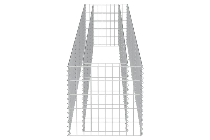 Planteringsgabion upphöjd galvaniserat stål 360x50x50 cm - Silver - Utemöbler - Övrigt utemöbler - Tillbehör - Staket & grindar