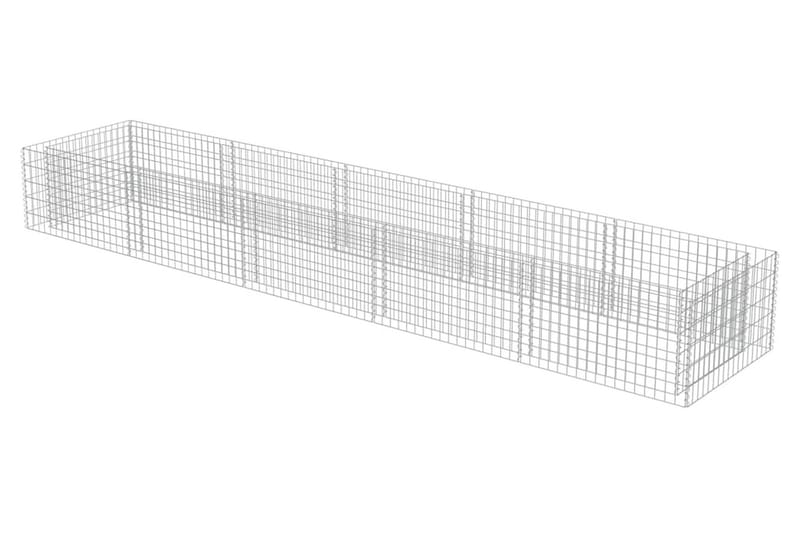 Planteringsgabion upphöjd galvaniserat stål 450x90x50 cm - Silver - Utemöbler - Övrigt utemöbler - Tillbehör - Staket & grindar