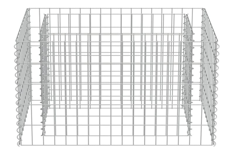 Planteringsgabion upphöjd galvaniserat stål 90x50x50 cm - Silver - Utemöbler - Övrigt utemöbler - Tillbehör - Staket & grindar