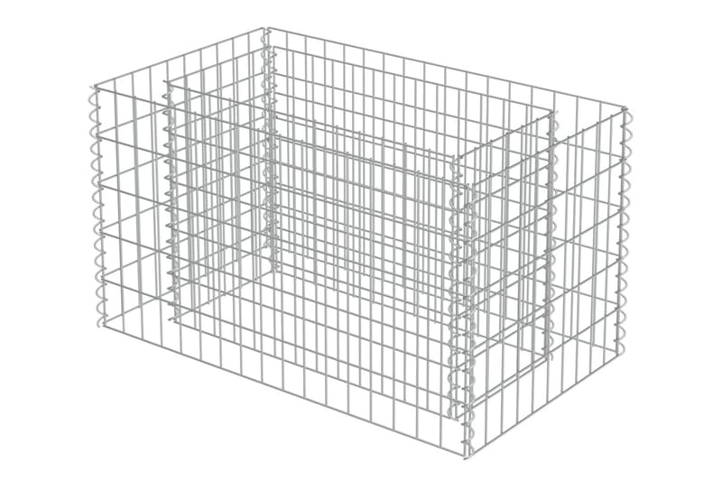 Planteringsgabion upphöjd galvaniserat stål 90x50x50 cm - Silver - Utemöbler - Övrigt utemöbler - Tillbehör - Staket & grindar