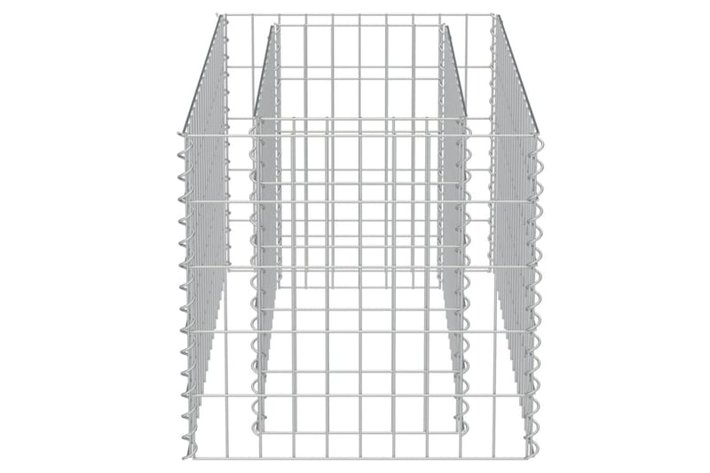 Planteringsgabion upphöjd galvaniserat stål 90x50x50 cm - Silver - Utemöbler - Övrigt utemöbler - Tillbehör - Staket & grindar