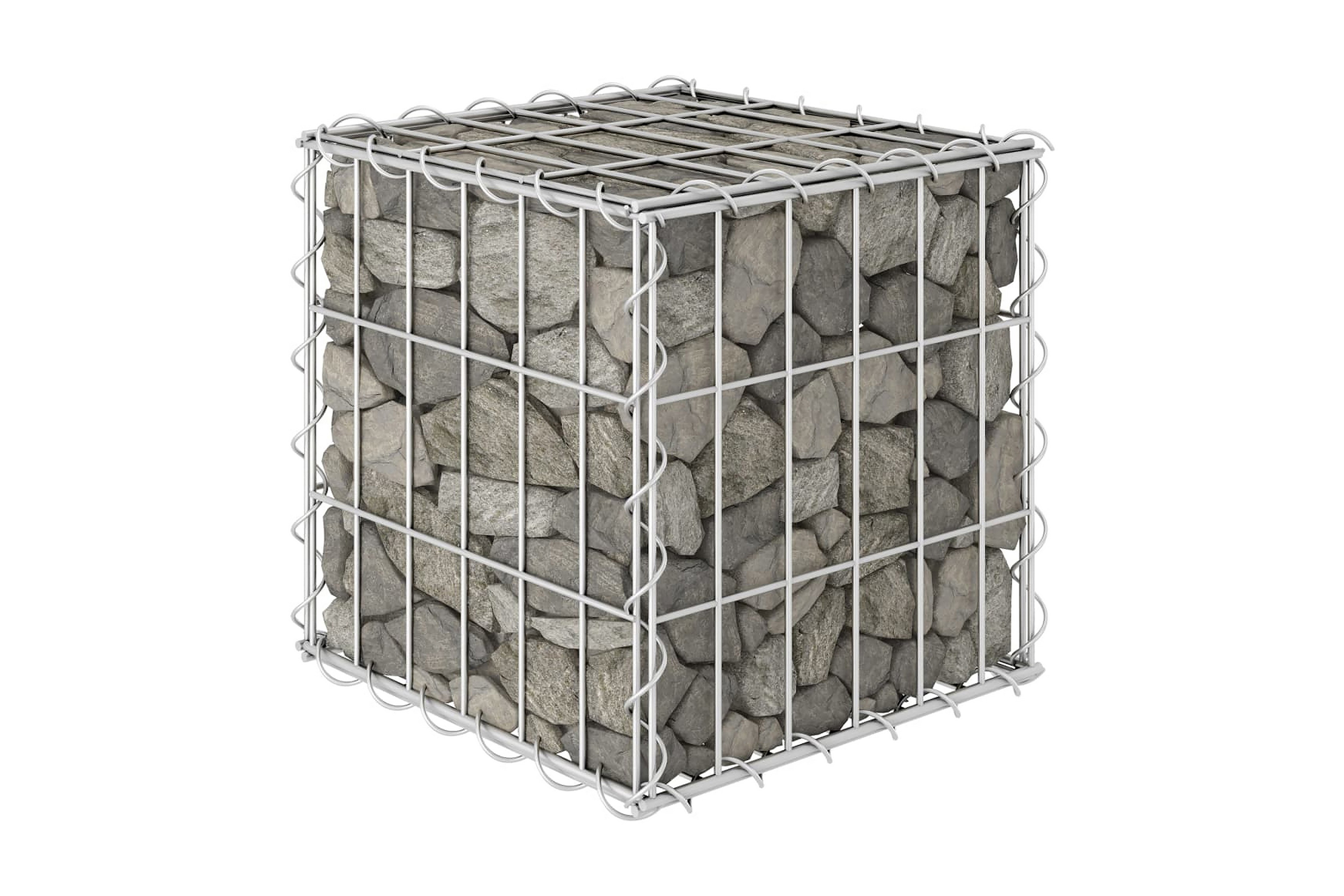 Planteringsgabion upphöjd stål 30x30x30 cm – Silver