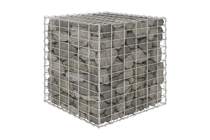 Planteringsgabion upphöjd stål 60x60x60 cm - Silver - Utemöbler - Övrigt utemöbler - Tillbehör - Staket & grindar