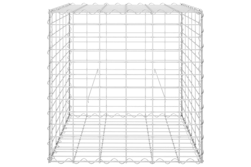 Planteringsgabion upphöjd stål 60x60x60 cm - Silver - Utemöbler - Övrigt utemöbler - Tillbehör - Staket & grindar