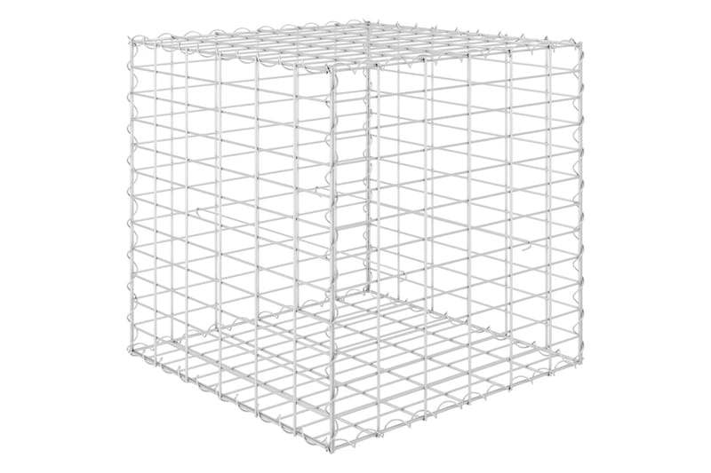 Planteringsgabion upphöjd stål 60x60x60 cm - Silver - Utemöbler - Övrigt utemöbler - Tillbehör - Staket & grindar