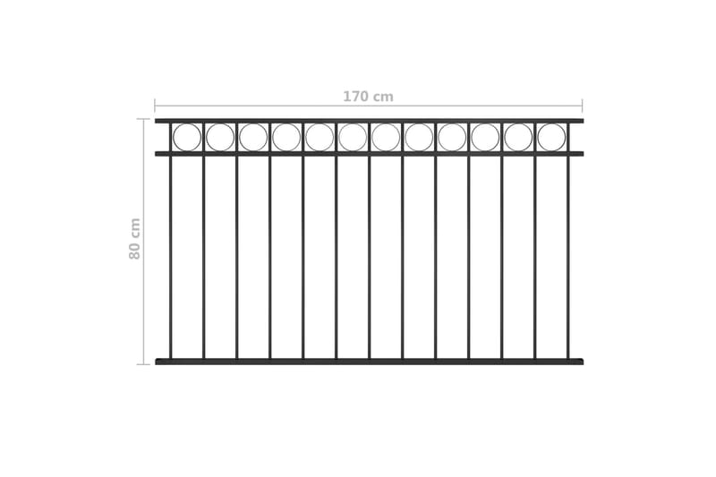 Staketpanel stål 1,7x0,8 m svart - Svart - Utemöbler - Övrigt utemöbler - Tillbehör - Staket & grindar