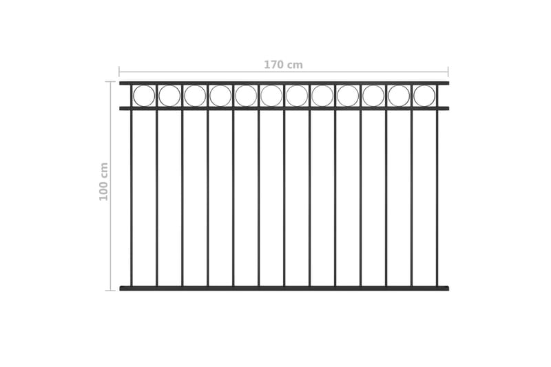 Staketpanel stål 1,7x1 m svart - Svart - Utemöbler - Övrigt utemöbler - Tillbehör - Staket & grindar