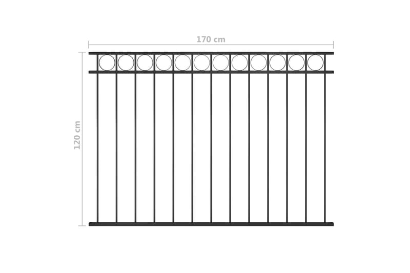 Staketpanel stål 1,7x1,2 m svart - Svart - Utemöbler - Övrigt utemöbler - Tillbehör - Staket & grindar