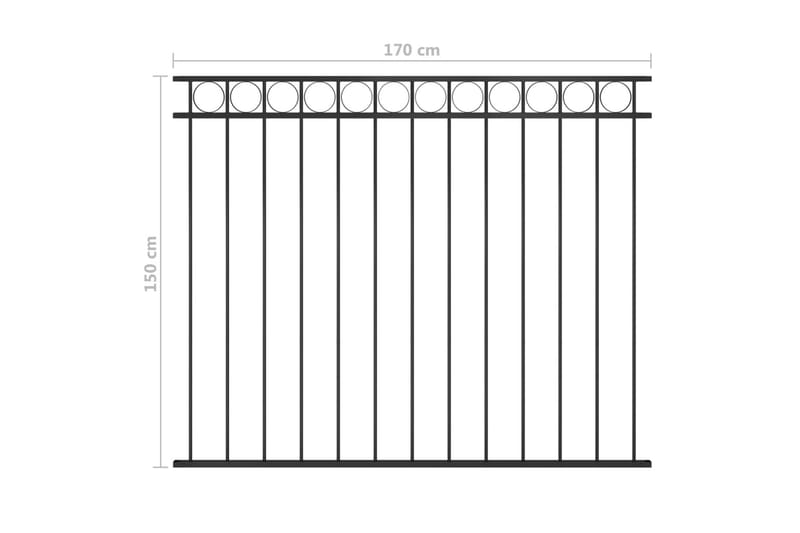 Staketpanel stål 1,7x1,5 m svart - Svart - Utemöbler - Övrigt utemöbler - Tillbehör - Staket & grindar