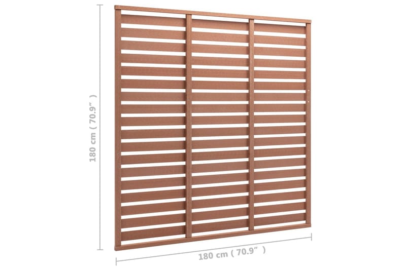 Staketpanel WPC 180x180 cm brun - Brun - Staket & grindar