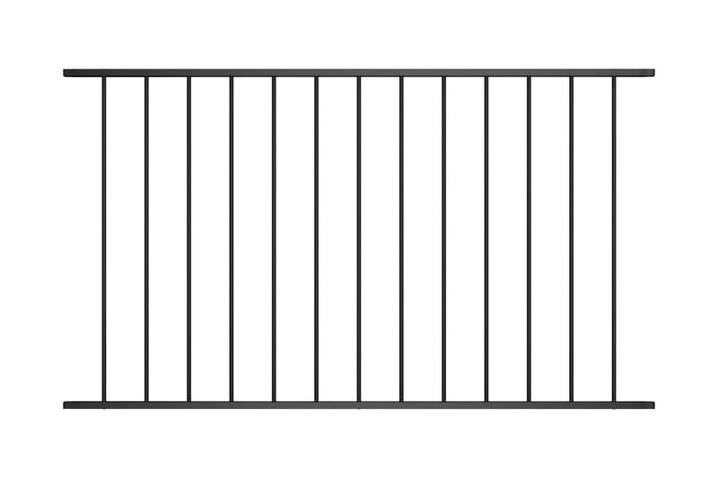 Staketpanel pulverlackerat stål 1,7x0,75 m svart - Svart - Utemöbler - Övrigt utemöbler - Tillbehör - Staket & grindar