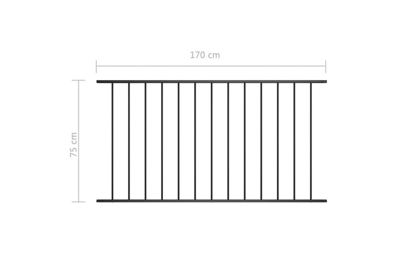 Staketpanel pulverlackerat stål 1,7x0,75 m svart - Svart - Utemöbler - Övrigt utemöbler - Tillbehör - Staket & grindar