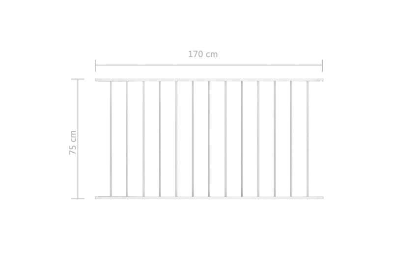 Staketpanel pulverlackerat stål 1,7x0,75 m vit - Vit - Utemöbler - Övrigt utemöbler - Tillbehör - Staket & grindar