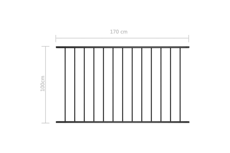 Staketpanel pulverlackerat stål 1,7x1 m svart - Svart - Utemöbler - Övrigt utemöbler - Tillbehör - Staket & grindar