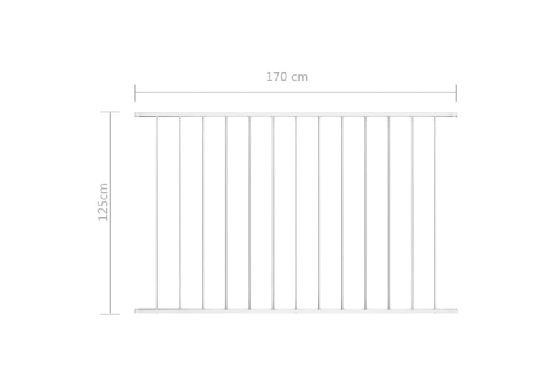 Staketpanel pulverlackerat stål 1,7x1,25 m vit - Vit - Utemöbler - Övrigt utemöbler - Tillbehör - Staket & grindar