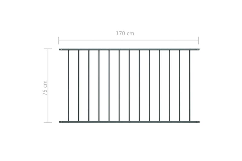 Staketpanel pulverlackerat stål 1,7x0,75 m antracit - Grå - Utemöbler - Övrigt utemöbler - Tillbehör - Staket & grindar