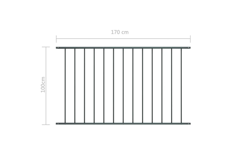 Staketpanel pulverlackerat stål 1,7x1 m antracit - Antracit - Utemöbler - Övrigt utemöbler - Tillbehör - Staket & grindar