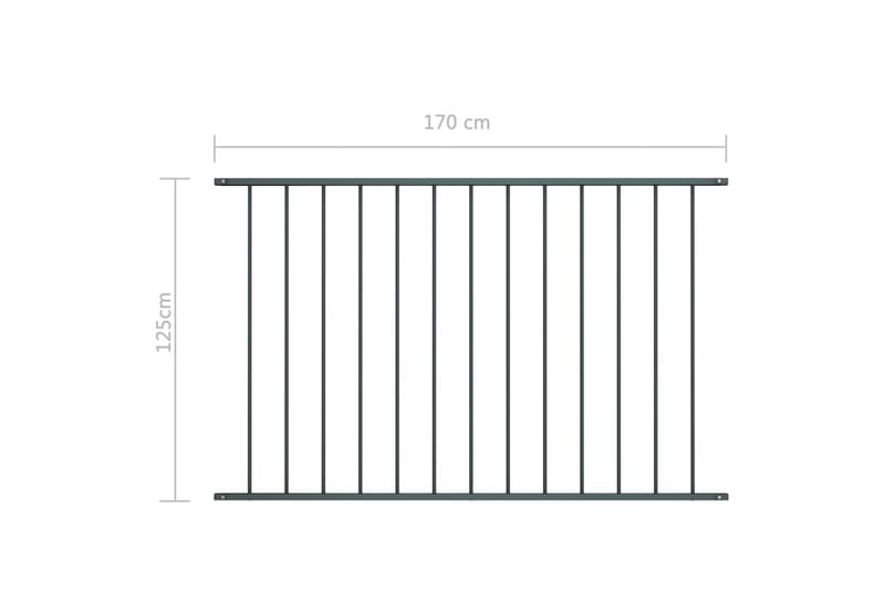 Staketpanel pulverlackerat stål 1,7x1,25 m antracit - Grå - Utemöbler - Övrigt utemöbler - Tillbehör - Staket & grindar