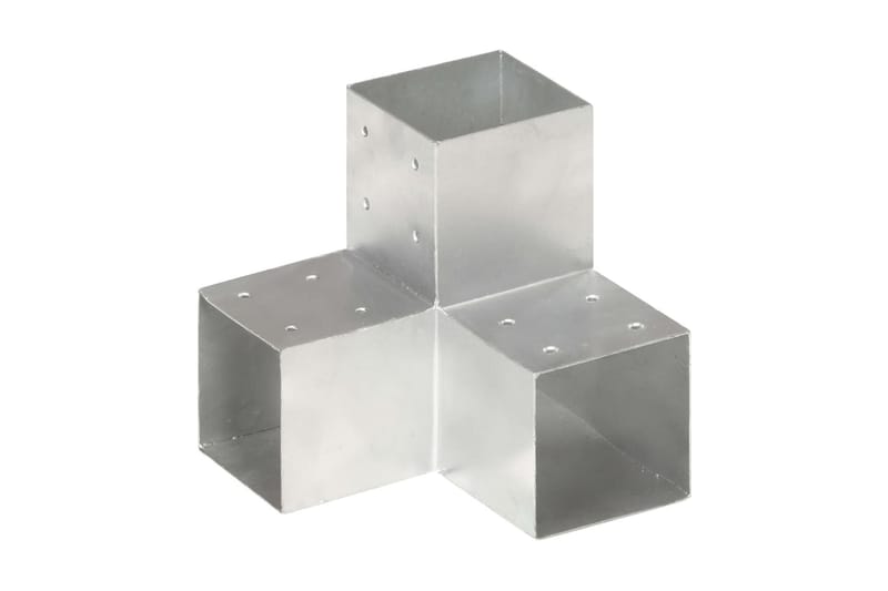 Stolpbeslag 4 st Y-form galvaniserad metall 101x101 mm - Silver - Utemöbler - Övrigt utemöbler - Tillbehör - Staket & grindar