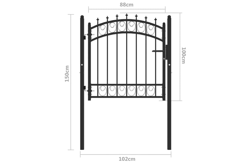 Trädgårdsgrind med spjut stål 100x100 cm svart - Svart - Utemöbler - Övrigt utemöbler - Tillbehör - Staket & grindar