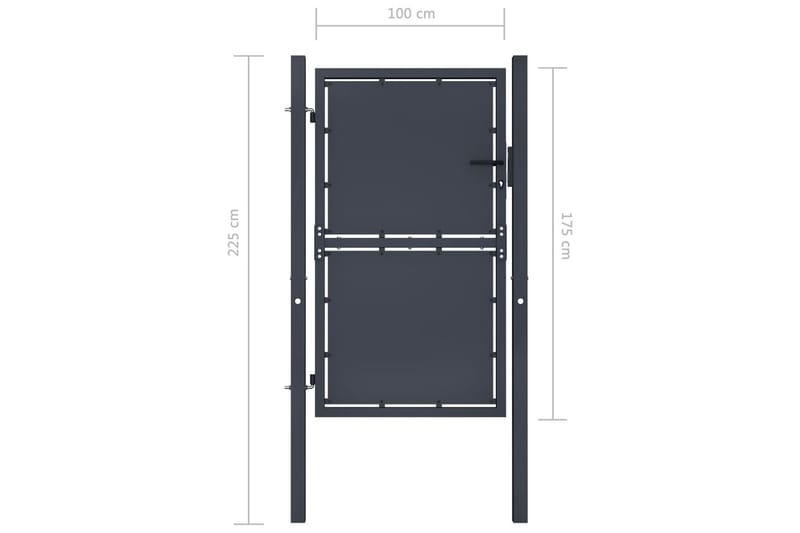 Trädgårdsgrind stål 100x175 cm antracit - Grå - Utemöbler - Övrigt utemöbler - Tillbehör - Staket & grindar