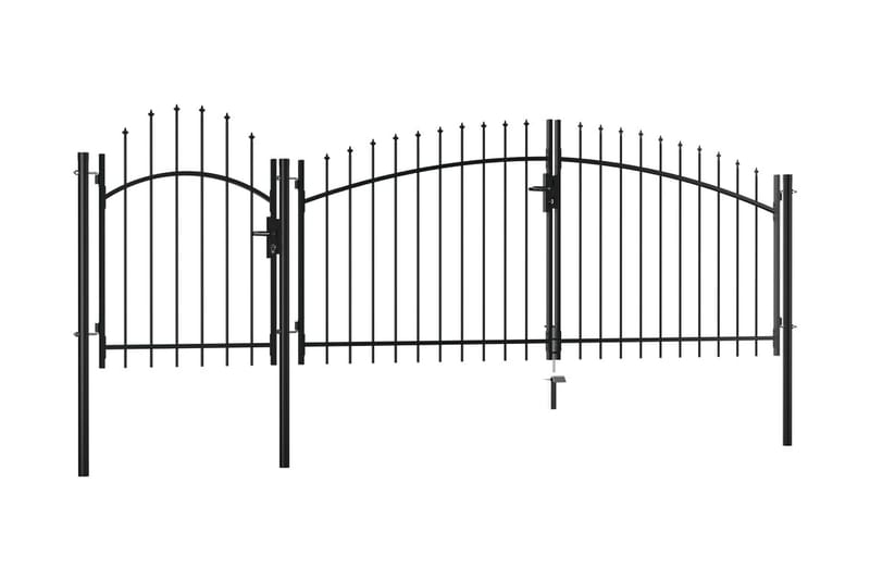 Trädgårdsgrind stål 2,25x4 cm svart - Svart - Staket & grindar