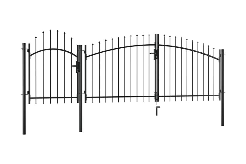 Trädgårdsgrind stål 2x4 cm svart - Svart - Staket & grindar