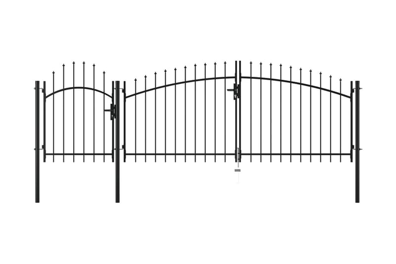 Trädgårdsgrind stål 2x4 cm svart - Svart - Utemöbler - Övrigt utemöbler - Tillbehör - Staket & grindar