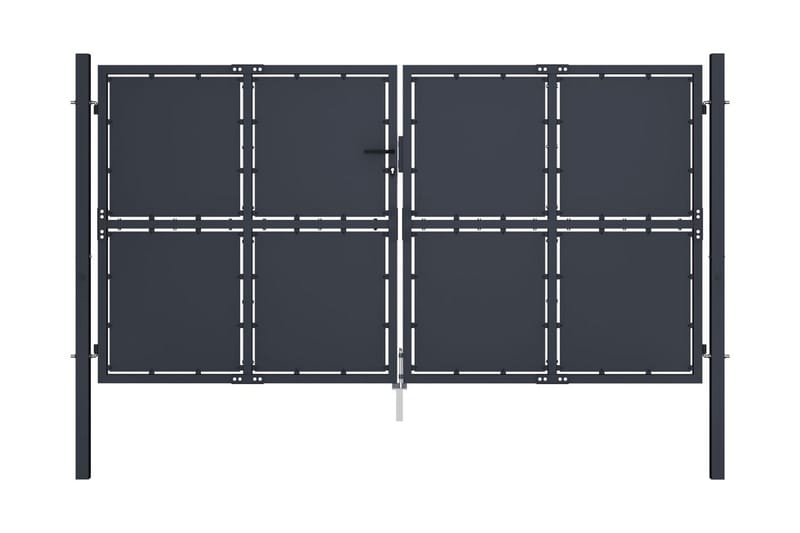 Trädgårdsgrind stål 300x150 cm antracit - Grå - Utemöbler - Övrigt utemöbler - Tillbehör - Staket & grindar