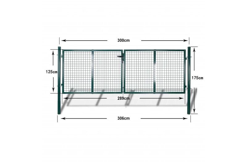 Trädgårdsgrind stål 306x175 cm grön - Grön - Utemöbler - Övrigt utemöbler - Tillbehör - Staket & grindar