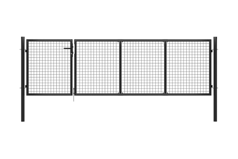 Trädgårdsgrind stål 350x100 cm antracit - Antracit - Utemöbler - Övrigt utemöbler - Tillbehör - Staket & grindar