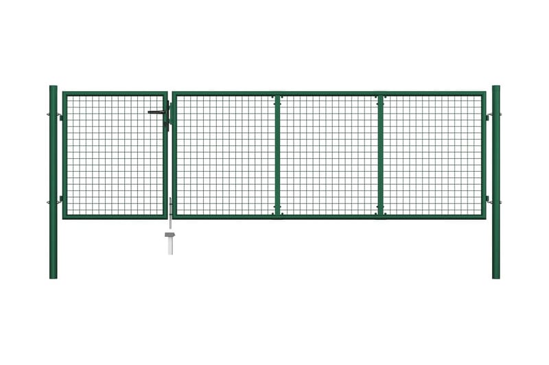 Trädgårdsgrind stål 350x100 cm grön - Grön - Utemöbler - Övrigt utemöbler - Tillbehör - Staket & grindar