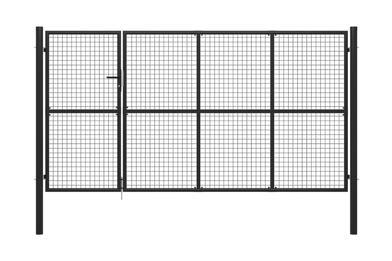 Trädgårdsgrind stål 350x150 cm antracit - Antracit - Utemöbler - Övrigt utemöbler - Tillbehör - Staket & grindar