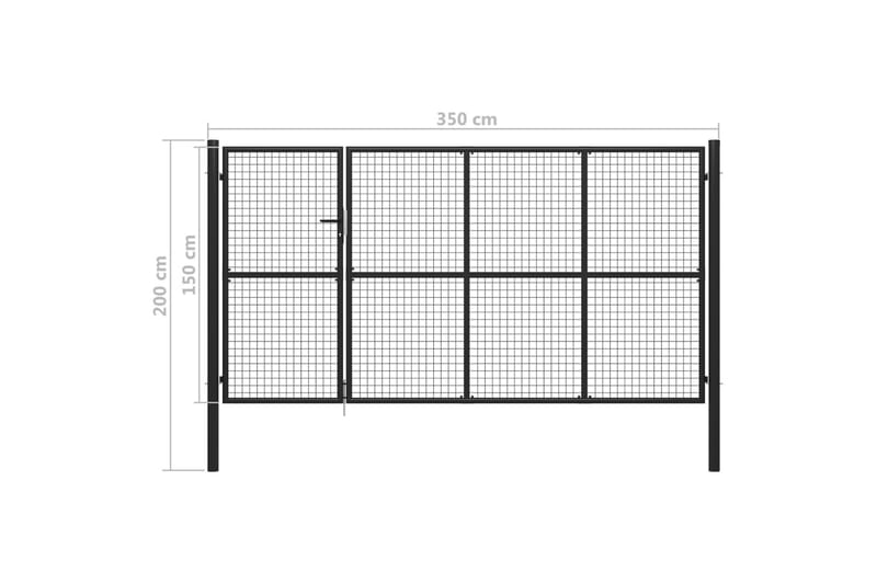 Trädgårdsgrind stål 350x150 cm antracit - Antracit - Utemöbler - Övrigt utemöbler - Tillbehör - Staket & grindar