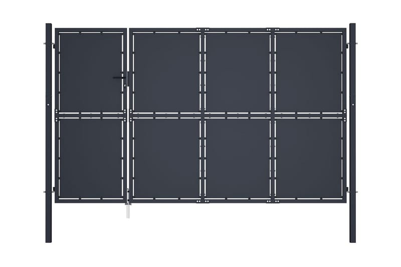 Trädgårdsgrind stål 350x150 cm antracit - Grå - Utemöbler - Övrigt utemöbler - Tillbehör - Staket & grindar