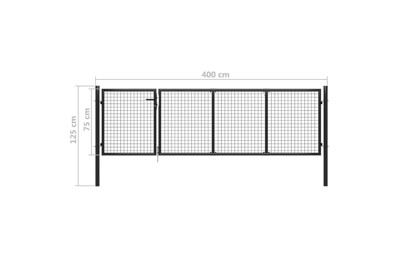 Trädgårdsgrind stål 350x75 cm antracit - Antracit - Utemöbler - Övrigt utemöbler - Tillbehör - Staket & grindar