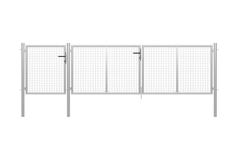 Trädgårdsgrind stål 400x100 cm silver - Silver - Utemöbler - Övrigt utemöbler - Tillbehör - Staket & grindar