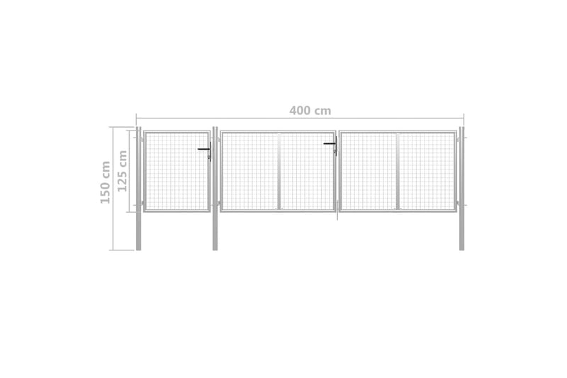 Trädgårdsgrind stål 400x100 cm silver - Silver - Utemöbler - Övrigt utemöbler - Tillbehör - Staket & grindar