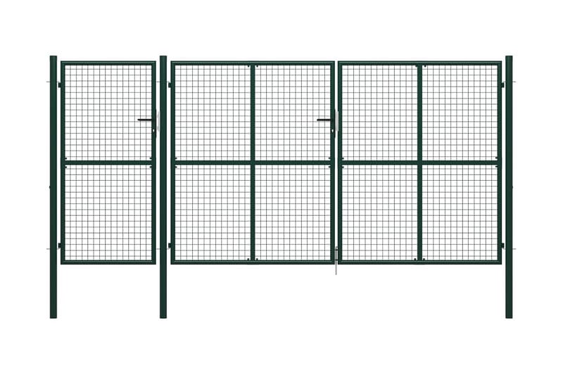 Trädgårdsgrind stål 400x150 cm grön - Grön - Utemöbler - Övrigt utemöbler - Tillbehör - Staket & grindar