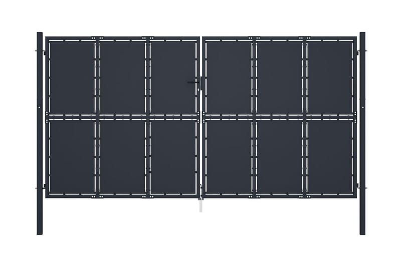 Trädgårdsgrind stål 400x175 cm antracit - Antracit - Utemöbler - Övrigt utemöbler - Tillbehör - Staket & grindar