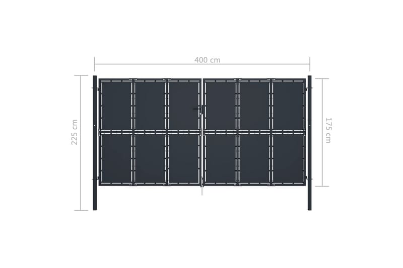 Trädgårdsgrind stål 400x175 cm antracit - Antracit - Utemöbler - Övrigt utemöbler - Tillbehör - Staket & grindar