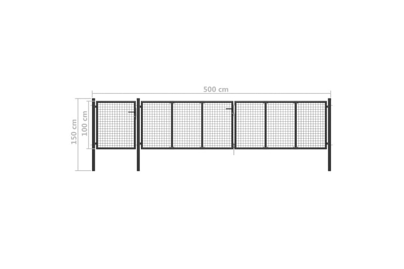 Trädgårdsgrind stål 500x100 cm antracit - Antracit - Utemöbler - Övrigt utemöbler - Tillbehör - Staket & grindar