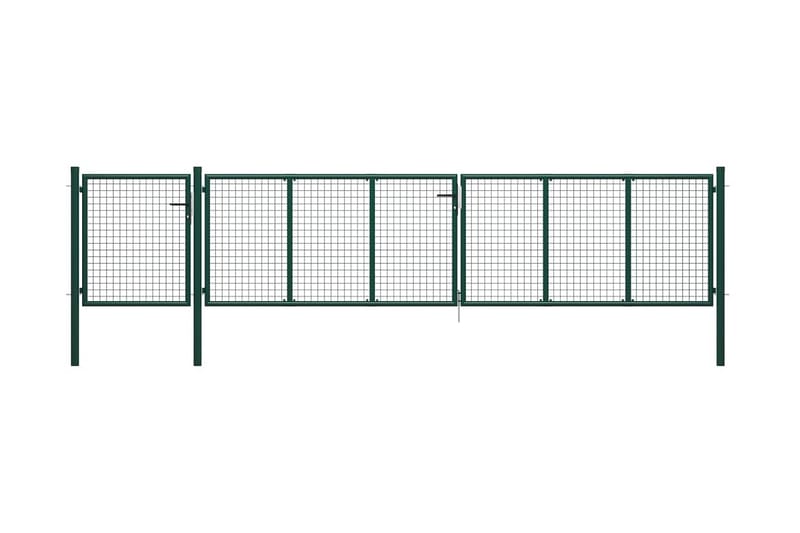 Trädgårdsgrind stål 500x100 cm grön - Grön - Utemöbler - Övrigt utemöbler - Tillbehör - Staket & grindar