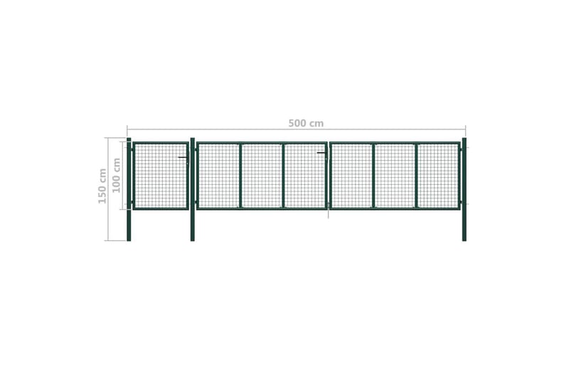 Trädgårdsgrind stål 500x100 cm grön - Grön - Utemöbler - Övrigt utemöbler - Tillbehör - Staket & grindar