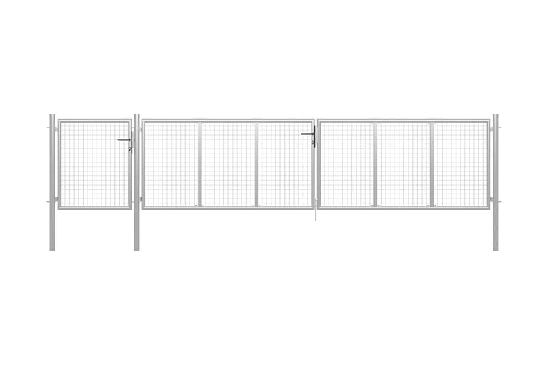 Trädgårdsgrind stål 500x100 cm silver - Silver - Utemöbler - Övrigt utemöbler - Tillbehör - Staket & grindar