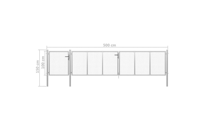 Trädgårdsgrind stål 500x100 cm silver - Silver - Utemöbler - Övrigt utemöbler - Tillbehör - Staket & grindar