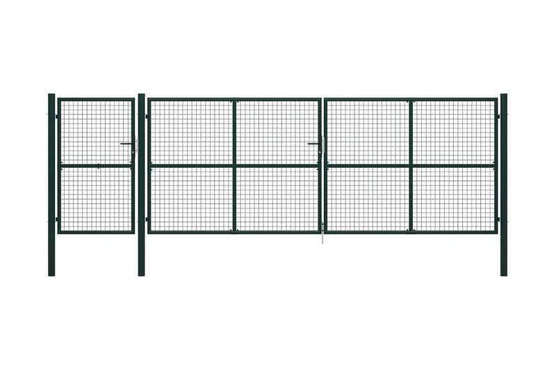 Trädgårdsgrind stål 500x150 cm grön - Grön - Utemöbler - Övrigt utemöbler - Tillbehör - Staket & grindar